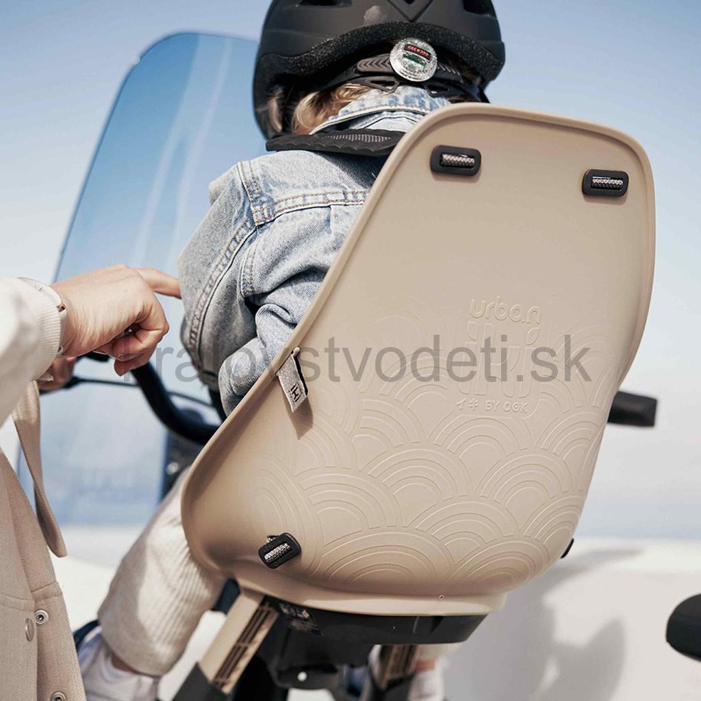 Predná sedačka na bicykel s adaptérom nosnosť 15kg, ČIERNA s hnedou