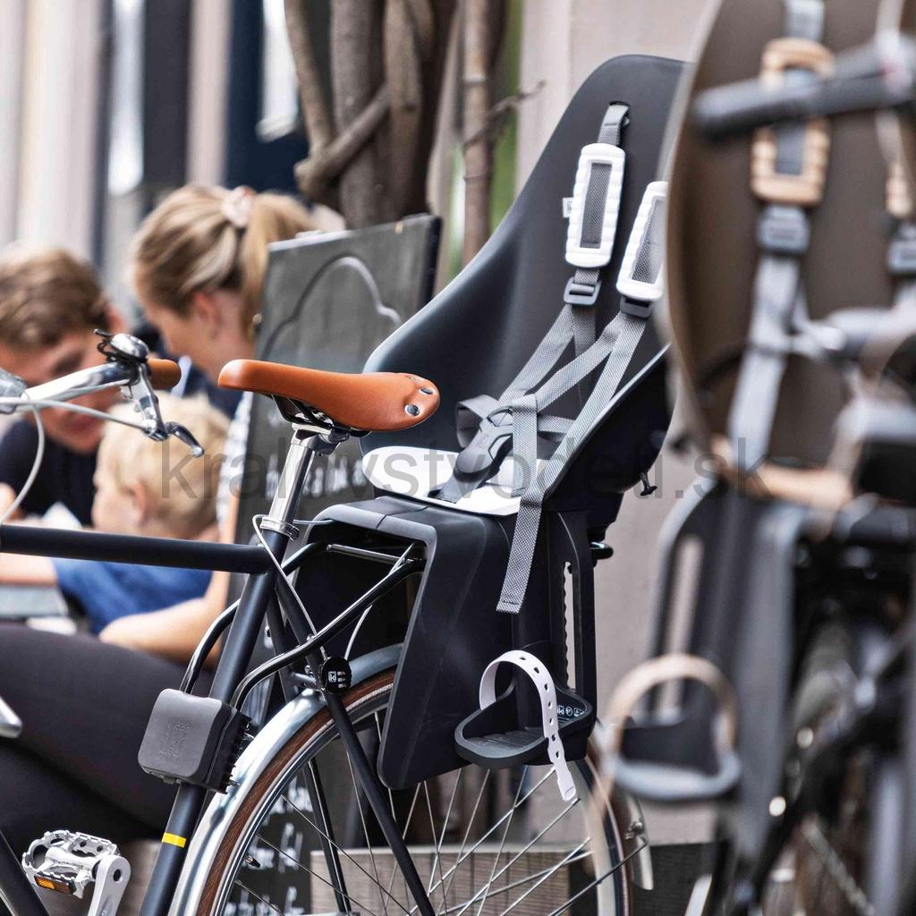 Zadná sedačka na bicykel s adaptérom a nosičom na rám SET, nosnosť 22kg BIELA s bežovou