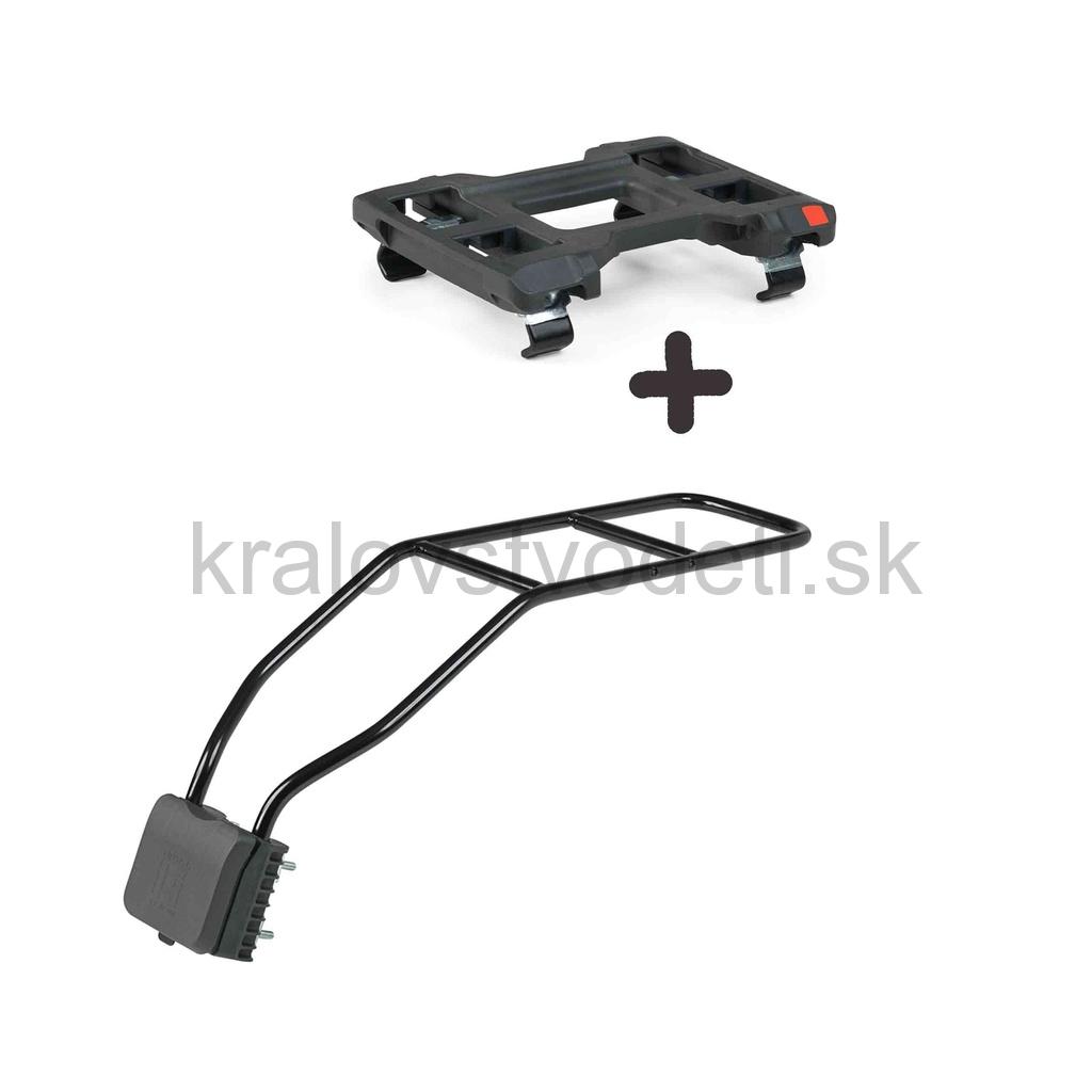 Zadná sedačka na bicykel s adaptérom a nosičom na rám SET, nosnosť 22kg BIELA s bežovou