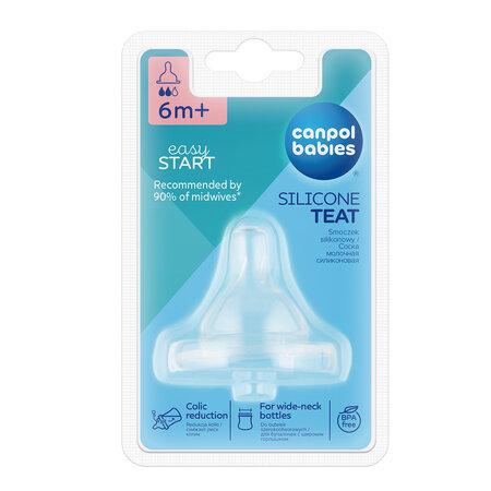Canpol babies Silikónový cumlík Stredný pre fľašu so širokým hrdlom EasyStart 1 ks