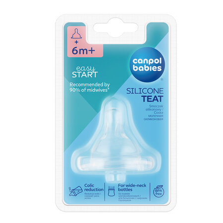 Canpol babies Silikónový cumlík Krížový pre fľašu so širokým hrdlom EasyStart 1 ks
